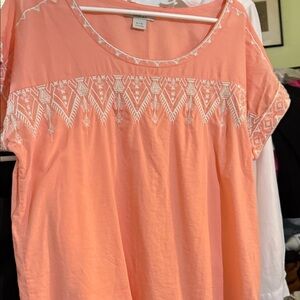 Ariat Peach Embroidered Blouse